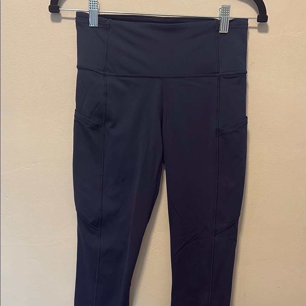 Women's Navy Blue High-Waisted Pants